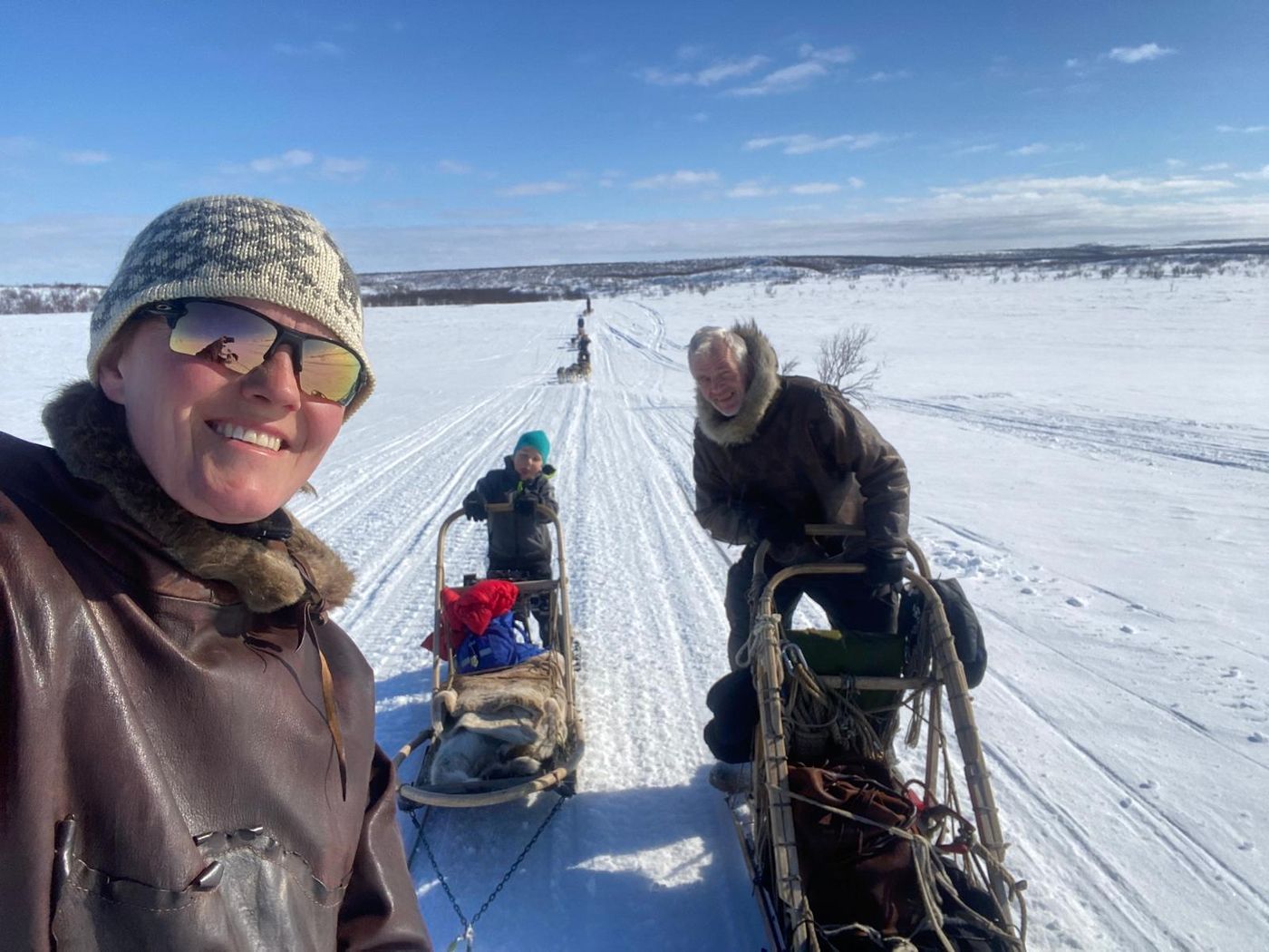 A dog team on the Finnmark plateau