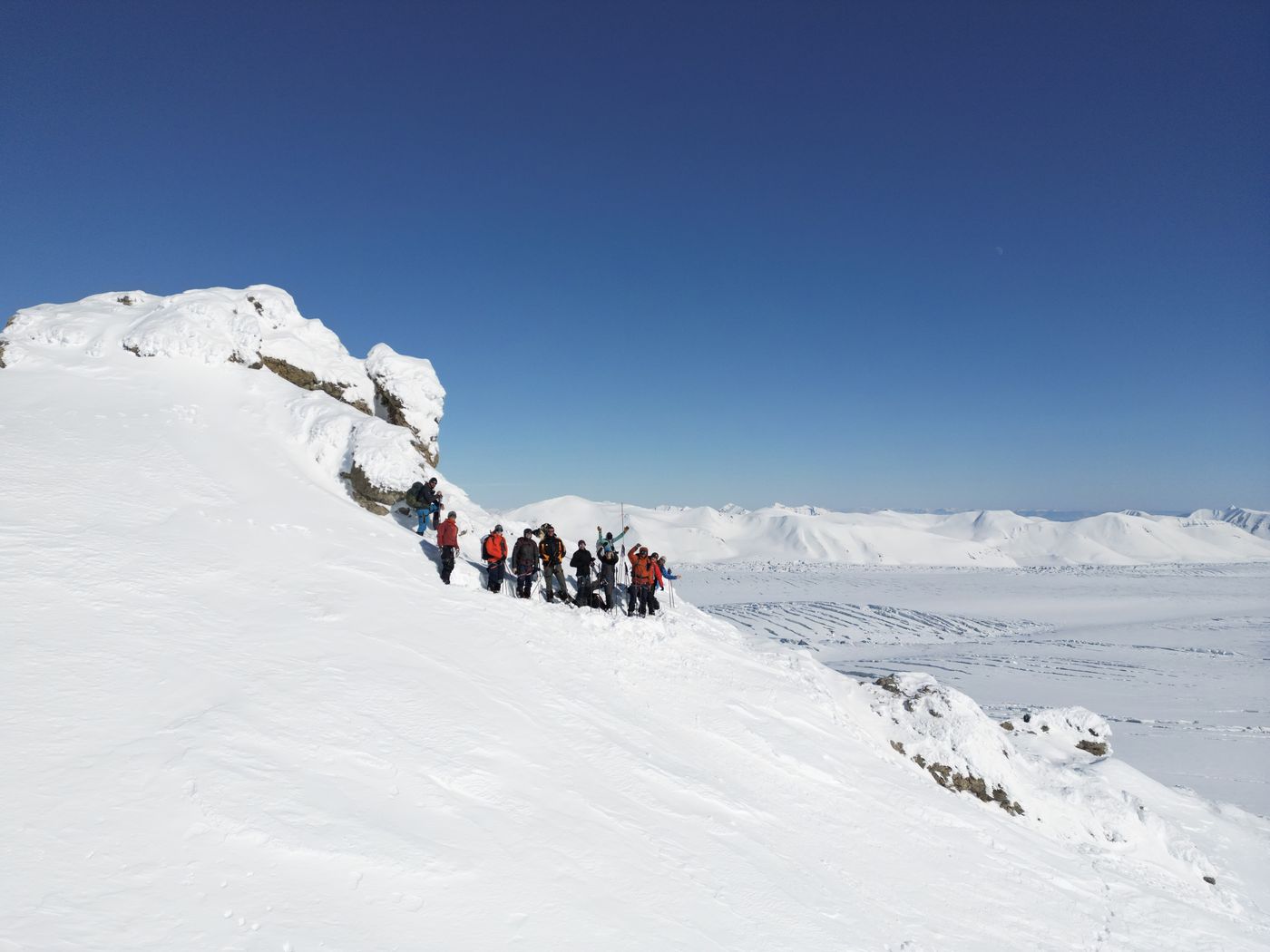 Borebreen glacier, members of Spitsbergen expedition 2025