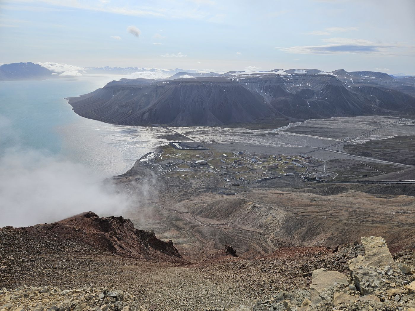 Abandoned town of Pyramiden - view from Pyramiden mountain