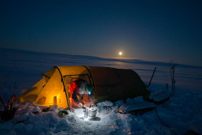 Moonrise at the tent