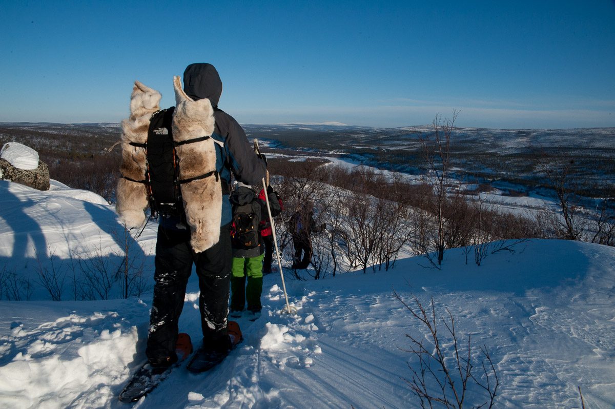 Snowshoeing above the valley