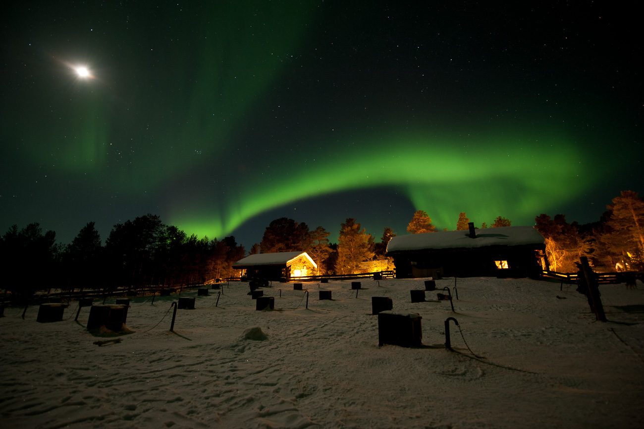 The lights over the lodge