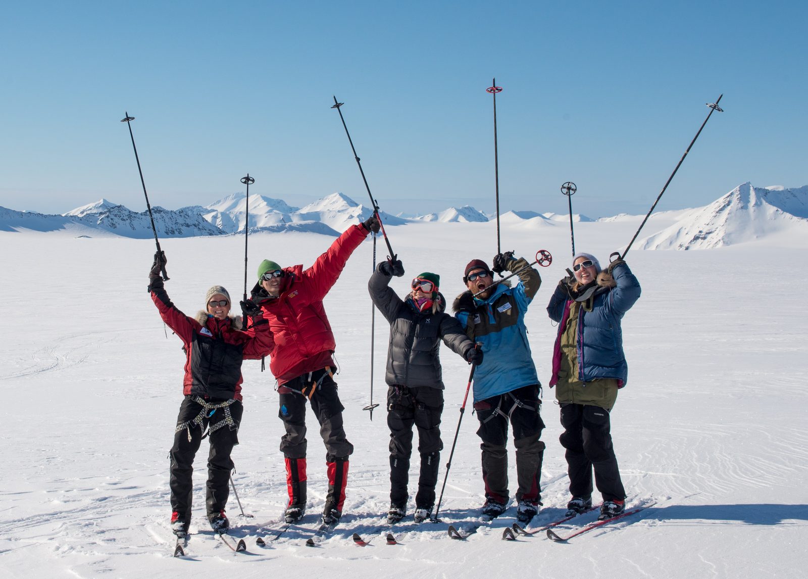 On top, poles up