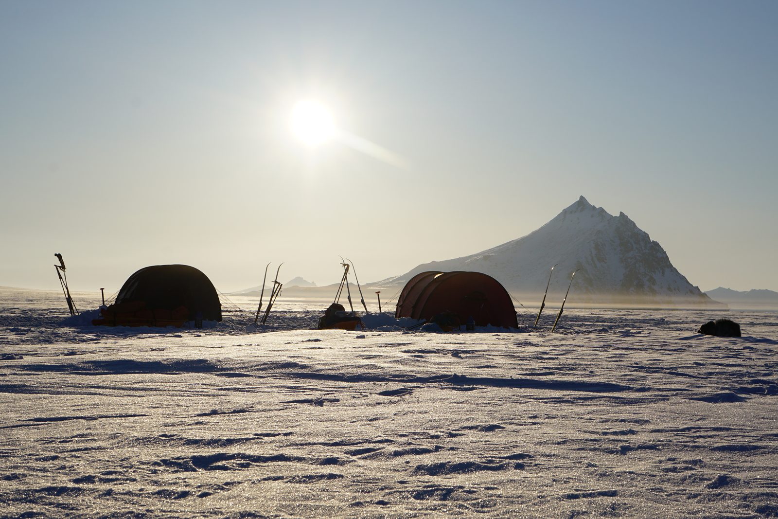 Camp on the glacial plateau