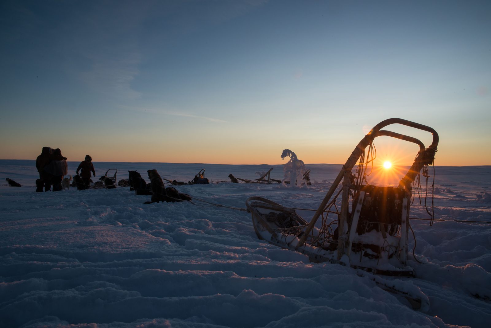 Sunset over the sled