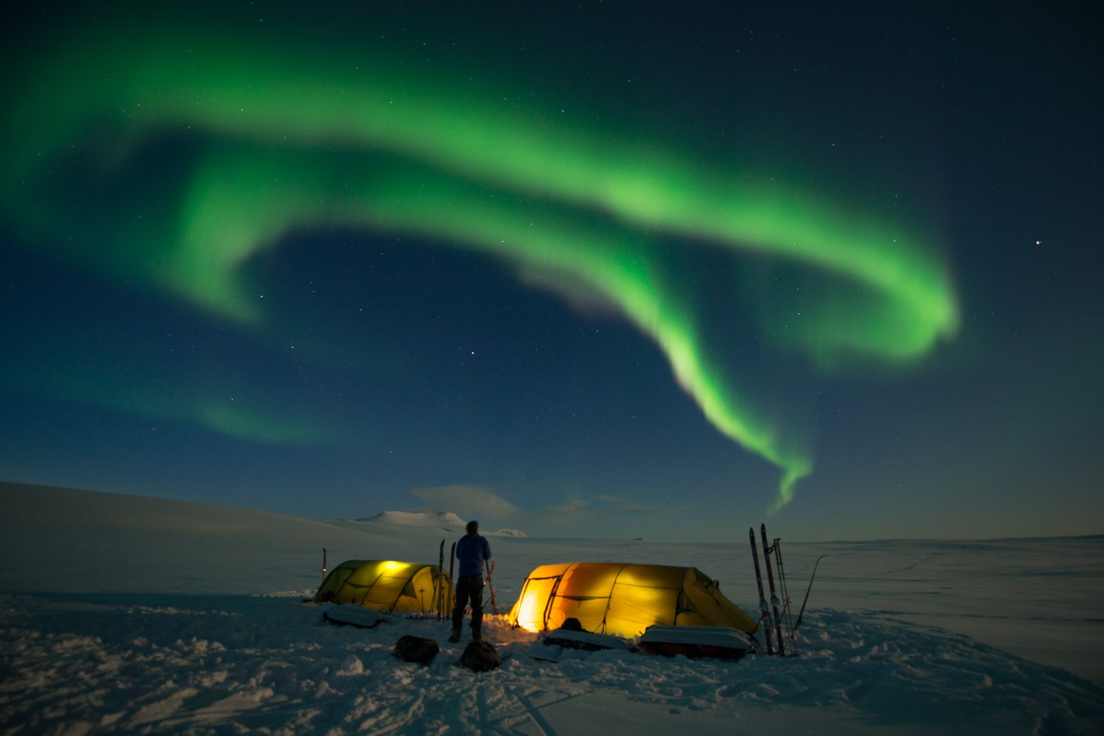 Aurora over the camp